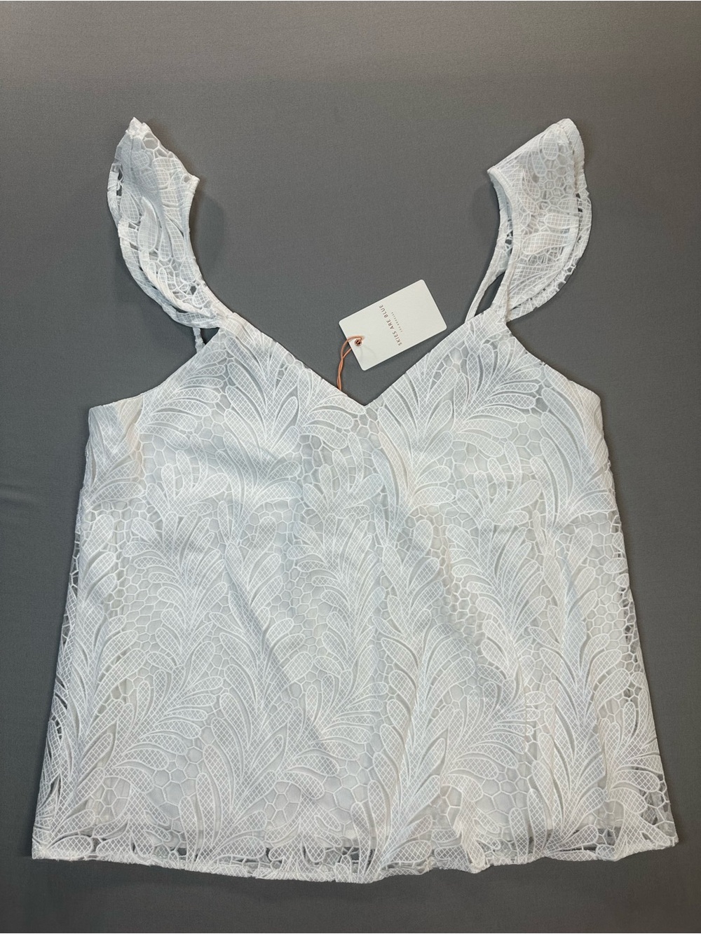 NWT Skies Are Blue Floral Lace Camisole w/ Ruffle Detail Straps - Women Medium - Picture 2 of 16
